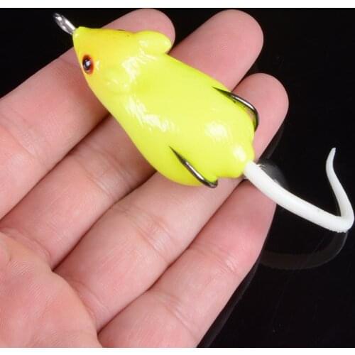 1Pcs 3D Eyes Soft Mouse Bait Bells Sound 6cm 10.5g fishing lure Frog Silicon Fishing Lure Minnow Artificial Set Sea Swim Bait