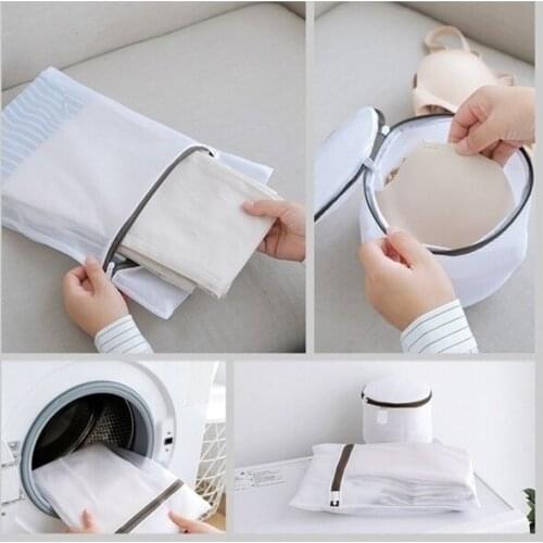 1pc Mesh Laundry Bags Travel Clothes Storage Net Zip Bag Wash Bra Stocking Underwear