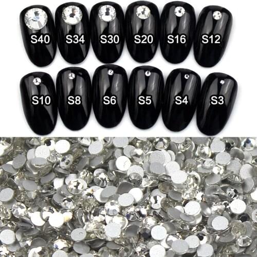 10Bags/Lot super glitter rhinestones Crystal Color ss3-ss50 Non HotFix FlatBack Nail Art Rhinestones,gament Glass rhinestone