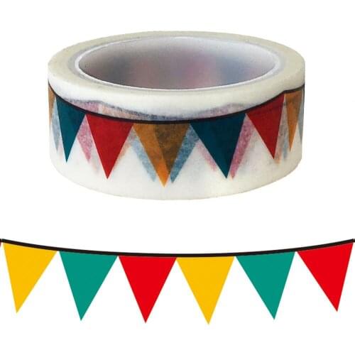 20pcs/set Cartoon Classic Flag Birthday Party DIY Decorative Handbook Paper Stationery Tape Washi Masking Tape