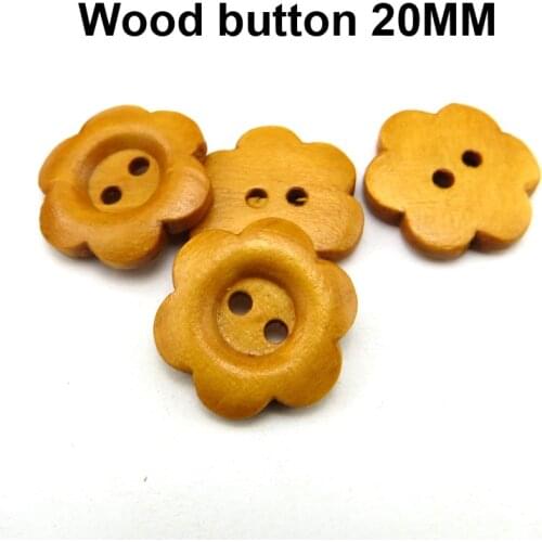 50PCS Brown Carving Wooden Flower Coat Buttons Fits Brand Boots Sewing Clothes 20MM button Decorative Accessory MCB-1014