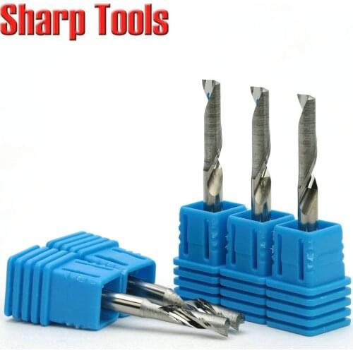 4x17mm 1 Flute Endmill Aluminum Carbide Cutter Tungsten Spiral Router Bits Sets Tools for Aluminium CNC Metal Cutting Engravers