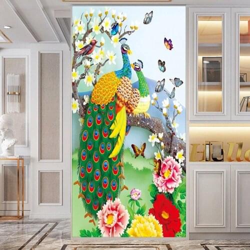 Diy 5D Diamond Painting Flower Peony Full Diamond Embroidered Animal Peacock Cross Stitch Home Decoration Holiday GiftZP-4833