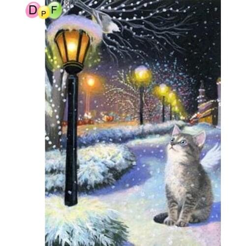 5D DIY Diamond Painting Snow cat round/square Cross Stitch Diamond Embroidery kits Diamond Mosaic home Decorative drill