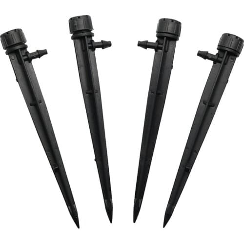 Full Circle Automatic Garden Sprinkler 5" Stake-Stream Spray Irrigation Drippers Adjustable Watering for 4/7mm Hose 5 Pcs
