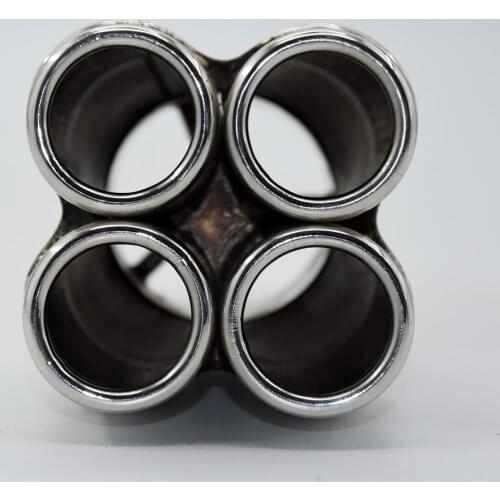 57mm Car Exhaust Pipe Muffler Tail Tip Silencer Stainless Steel 155mm Silver