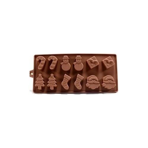 Free shipping 8 New 6 Shapes Christmas Chocolate Cake Silicone ice mold Fondant Mold Mould Baking