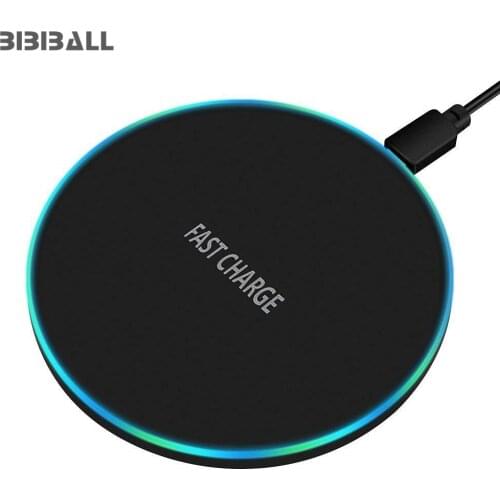 10W Qi Wireless Charger for iPhone X 8 plus LED Fast Wireless Charging pad for Samsung S7 S8 S9/S9+ S8 Note 9 9+ IPHONE 12 MINI