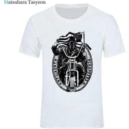 TShirt New Men Summer O-Neck Biker Route skull t shirt Custom USA Classic custom design Cotton t shirts man tshirts