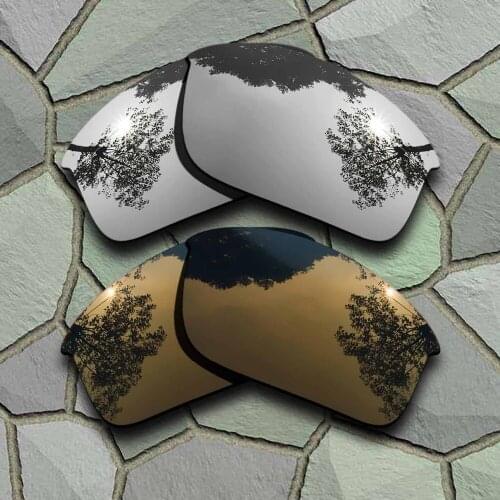 Chrome&Bronze Copper Sunglasses Polarized Replacement Lenses for Oakley Bottle Rocket