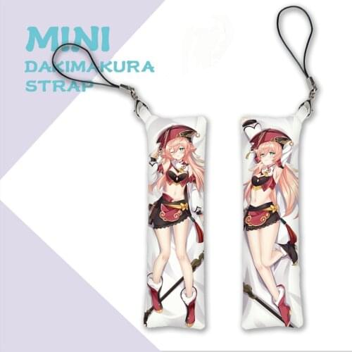 Kawaii Genshin Impact Game Mini Dakimakura Keychain Yanfei Figure Hanging Pillow Phone Strap Custom Made Pendants Key Chain Gift