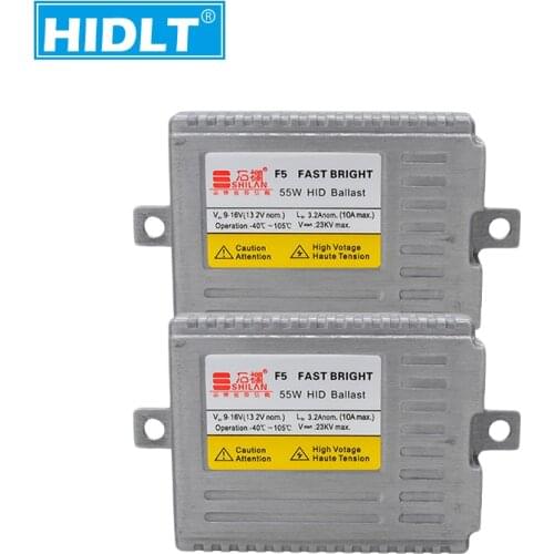 HIDLT 2PCS Premium 55W F5 Fast Bright Xenon HID Slim Ballast Reactor For Car Headlight Bulbs HID Conversion Kit AC 12V Ballast