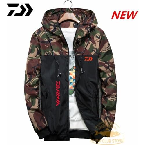 Daiwa Fishing Jacket Men Waterproof Fishing Clothing Autumn Winter Thin Breathable Hooded Fishing Clothes Hiking Fishing Shirt