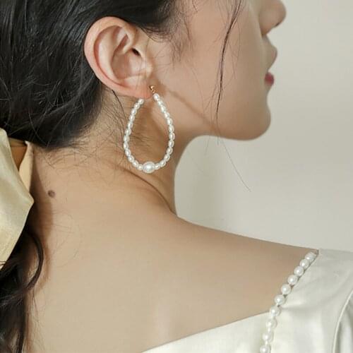 Liemjee Personality All-Match Fashion Jewelry S925 Silver Pearl Earrings For Women Feature Namour Charm Gift All Seasons