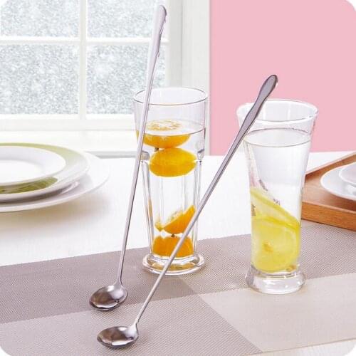 Long-handled Stainless Steel Mixing Spoon Gourd Ladle 2 Pcs/Lot Coffee Spoon Ice Cream Spoon Dessert Spoon