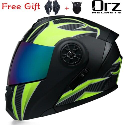 Free Gift Full Face Helmet Casco Moto Capacete Motorcycle Helmet Racing Kask Casque Moto Flip Up Dual Lens DOT Approved