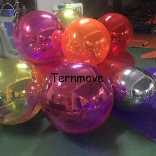 Inflatable Mirror Balloon PVC silver red green purple blue gold inflatable mirror ball helium balloon for stage decoration