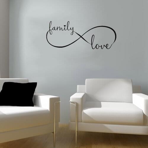 Infinity Family Love Wall Decal For Living Room BedroomWall Art Marriage Master Vinyl Wall Sticker Home Decor DW10563