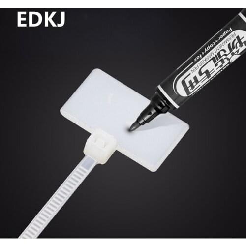 100pcs Easy mark 3*100mm 4*150mm 4*200mm Nylon Cable Ties tag labels Plastic loop Ties markers Cable Tag self-locking Zip Ties