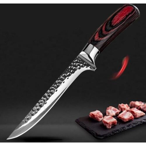 Bone Knife Damascus Laser Pattern Butcher Knife Stainless Steel Kitchen Knife Fruit Vegetable Fish Chef Knife