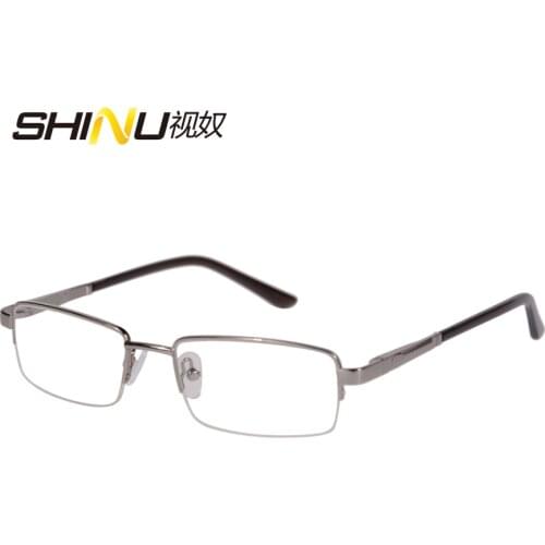 CR39 Blue Ray Proof Goggle Women Men Anti-radiation Reading Glasses Oculos De Grau Half Rim Metal Frame Presbyopic Glasses 6429