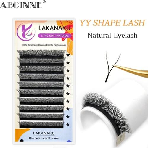 Matte Black Y Eyelashes D curl Volume Premade Eyelash Extensions 2D Fans Individual Eyelash Extensions Cilios Y Lashes Tray