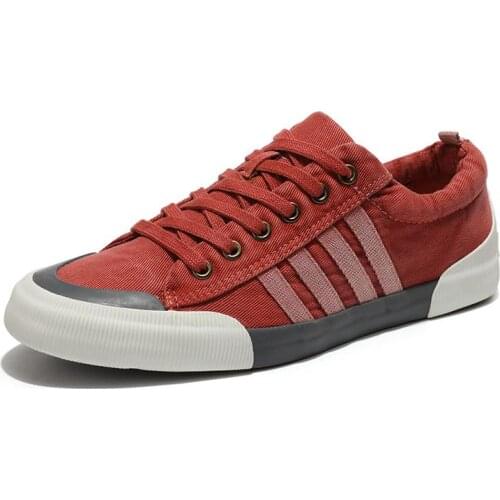 Canvas Shoes Men Casual Shoes Breathable Wear-resistant Shoes Comfortable Round Toe Lace-up Flat Shoes Zapatos Hombre