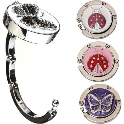 Creative Bag Hook Round Metal Hook Bracket Folding Portable Hook Wallet Handbag Hook Seat Table Hook Bag Accessories