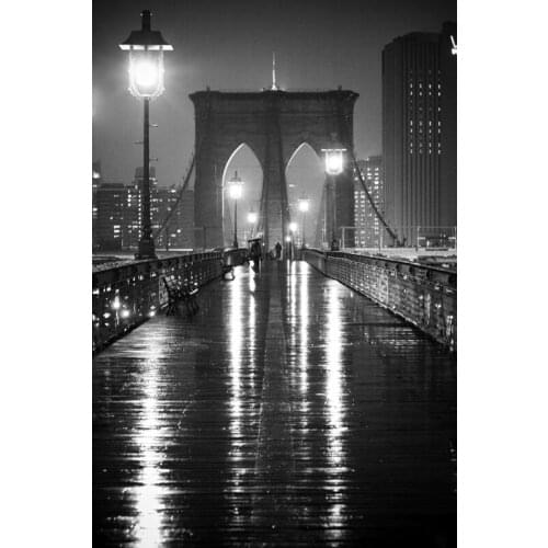 VINTAGE Travel NEW YORK PHOTO Brooklyn Bridge Art Film Print Silk Poster Home Wall Decor 24x36inch