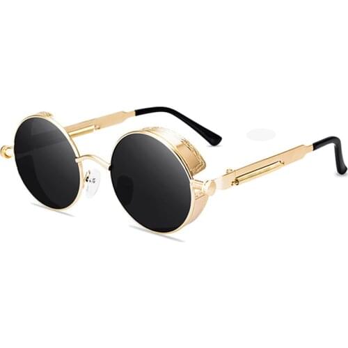 Vintage Men Sunglasses Women Punk Style Round Metal Frame Colorful Lens Sun Glasses Fashion Eyewear Gafas sol mujer