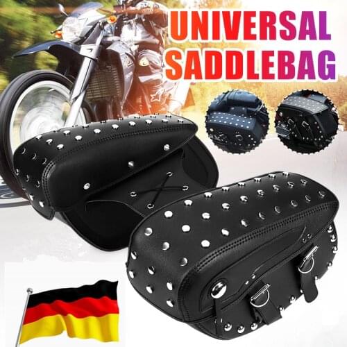 Waterproof Motorcycle Saddlebag Side Tool Bag Luggage Pouch PU Leather Saddle Bags Universal For Honda/Yamaha/Suzuki