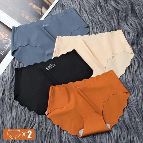 Ice Silk Seamless Panties For Women Mid-Rise Caramel Black Sexy Lingerie Slip Intimate Accessories Cheap Hot Summer Underwear