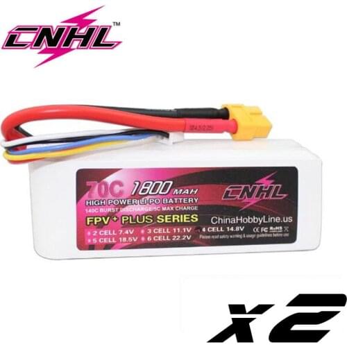 2PCS CNHL Lipo 4S 14.8V Battery 1800mAh G+Plus 70C XT60 For Vortex LRC Freestyle V1 RC Boat Heli Airplane UAV Drone FPV