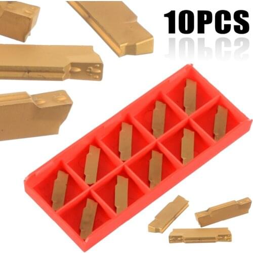 10pcs MGMN300-M Golden Carbide Inserts For MGEHR/MGIVR Grooving Cut-Off Tools