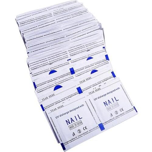 100 Pcs Nail Polish Remover Bags Pads Wipes Wraps Nail Art Soak Off Cleaner Quick Gel Foil Makeup Burst Magic Remove Manicure