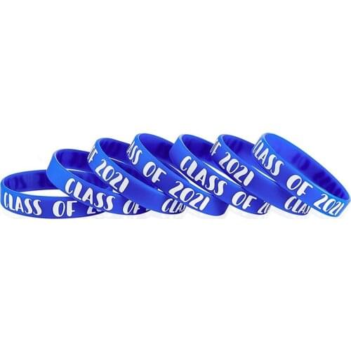 12 Pieces Wristbands Graduation Rubber Bracelets Graduating Celebrating Bracelet For Students Teachers Graduation Party Supplies