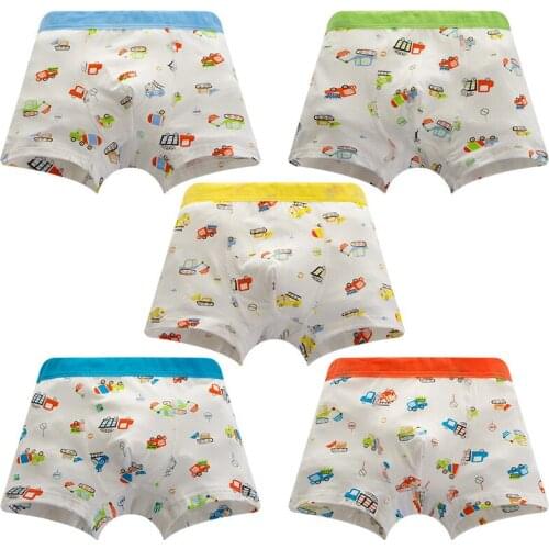 5pcs/lot Cartoon car stretch modal childrens boxer briefs 2-15T Baby Boys Underwears Kids Short Brief Children Boxer Panties