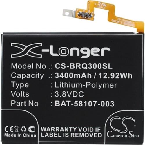 Cameron Sino 3400mah battery for BLACKBERRY Passport 4G Q30 SQW100-1 SQW100-3 Windermere BAT-58107-003 batteries
