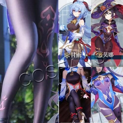 Anime Genshin series Impact Keiqng NINGGUANG Ganyu Cute Stockings Panty-hose Men Women Student Cosplay Costume Over Knee Socks