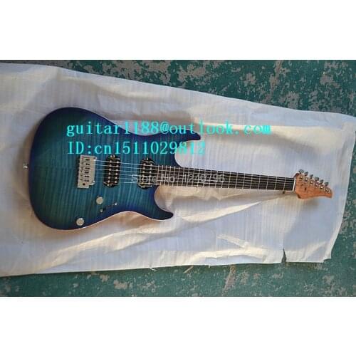 Free shipping new single wave electric guitar in blue 1858