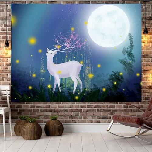 Color cartoon elk anime tapestry wall tapestry bohemian decor wall hanging tapestry tapesrty tapestry wall hanging one direction
