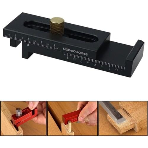 Woodworking Mini Gap Gauge Aluminum Alloy Depth Measuring Sawtooth Ruler Marking Gauge Measuring Tools