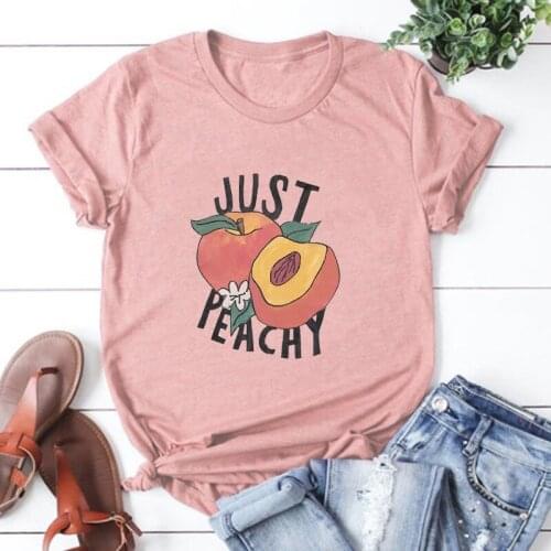 Just Peachy Tshirt Women Sexy Tops Hawaii Beach Clothes Aesthetic Vacation Travel Vintage Streetwear Clothing Harajuku XL