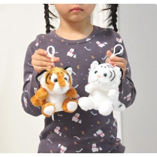 Exquisite tiger Plush pendant 12cm With zipper Small wallet soft Multifunction doll baby toy kids birthday gift