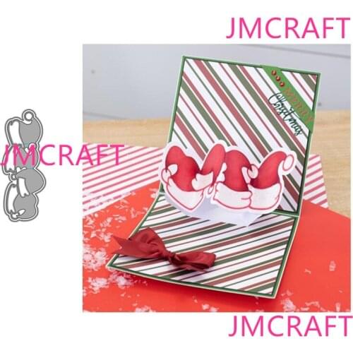 JMCRAFT New Christmas Hat Card Metal Cutting Dies DIY Scrapbook Handmade Paper Craft Merry Christmas Metal Steel Template Dies