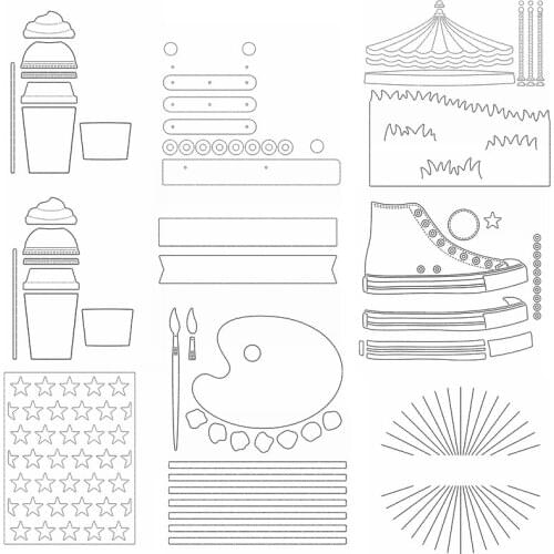 Painting Plate Background Road Track Mixed Style Irregular Shape Cutting Dies DIY Scrapbooking Album Craft Cards 2020 07