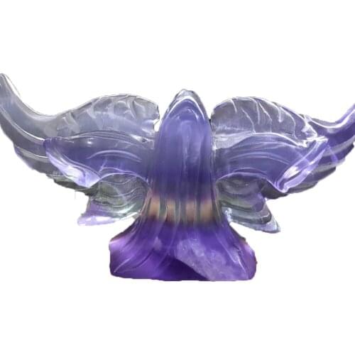 Natural Fluorite Carving Specter Statue Healing Crystals Reiki Decor Guardian Feng Shui Lucky Gifts