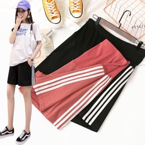 Summer Fashion 1/2 Length Maternity Shorts Elastic Waist Cotton Clothes for Pregnant Women Pregnancy Short Pants