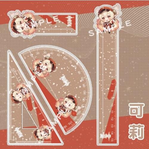 Anima Genshin Student Ruler Game Perimeter Office Supplies Cute Girl Costume Character Ruler Secondary Element Genshin Keepsake