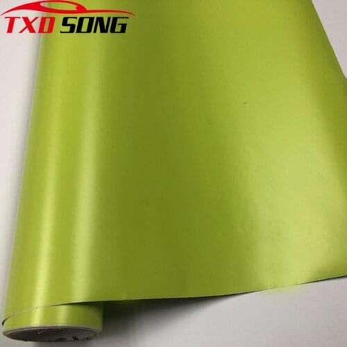 Matt lime green Matte Vinyl Metal Car Wrap Film DIY Styling Adhesive Car Motorbike Sticker Decal 10/20/30/40/50X152CM